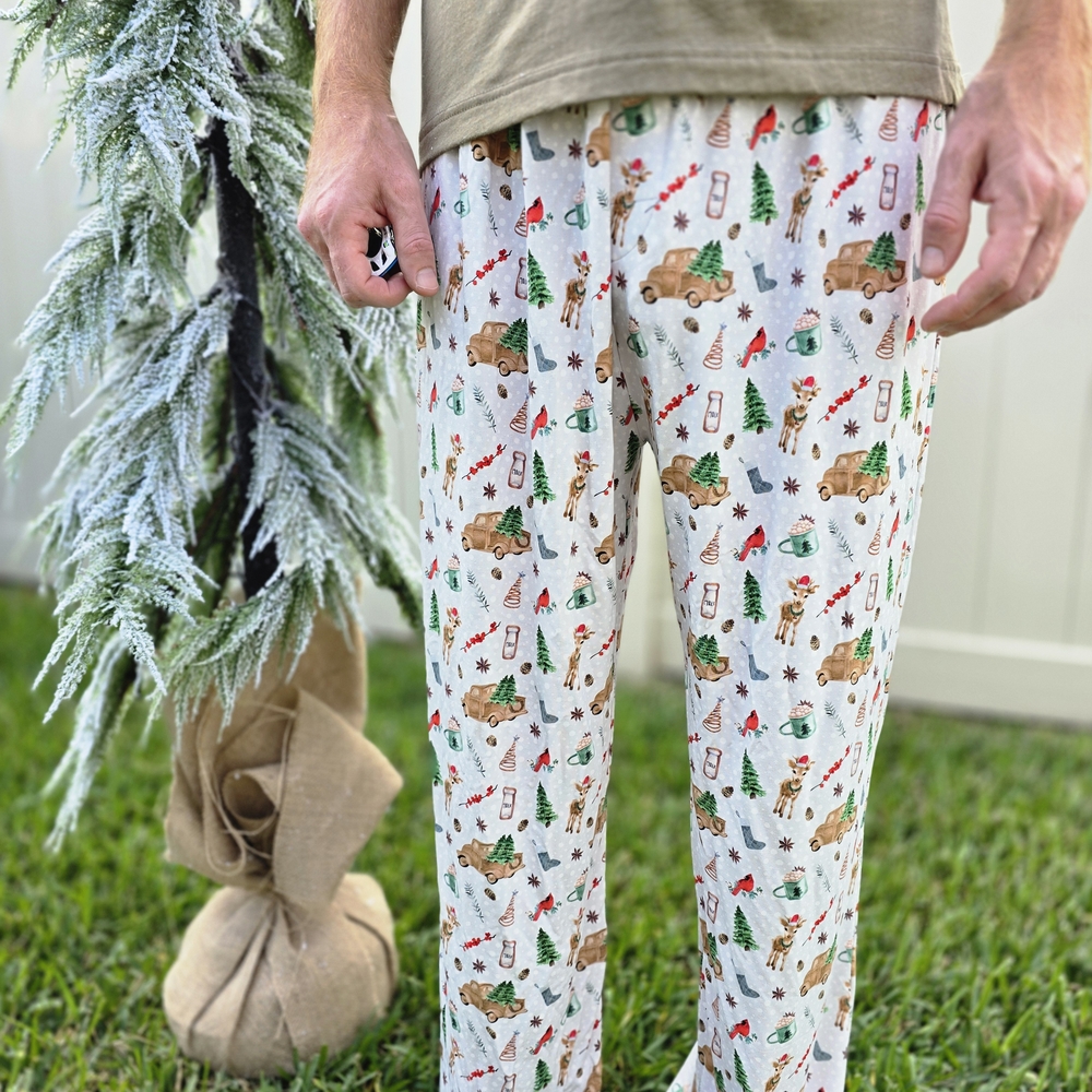 Bamboo Christmas Matching Men's Pajama Holly Bells